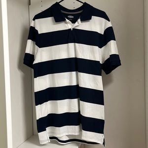 Men’s Navy & White Polo Shirt Sz L